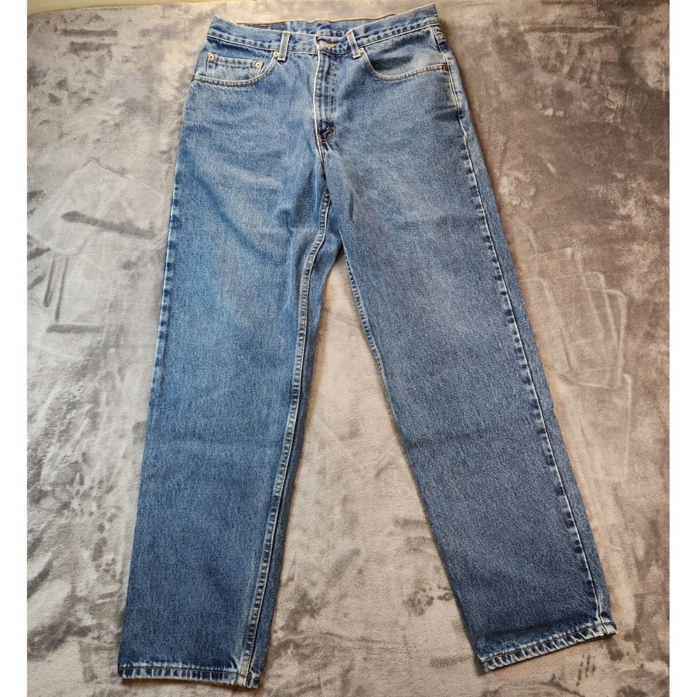 Levis 550 Jeans Mens 33x32 Blue Relaxed Tapered Denim Medium Wash Mexico VTG